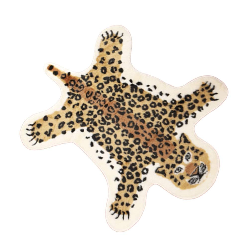 EXCEART Kids Room Print Rug - Washable Bedside Runner Rugs, Leopard Animal Print Area Rug for Living Room Home Floor Pad - Image 4