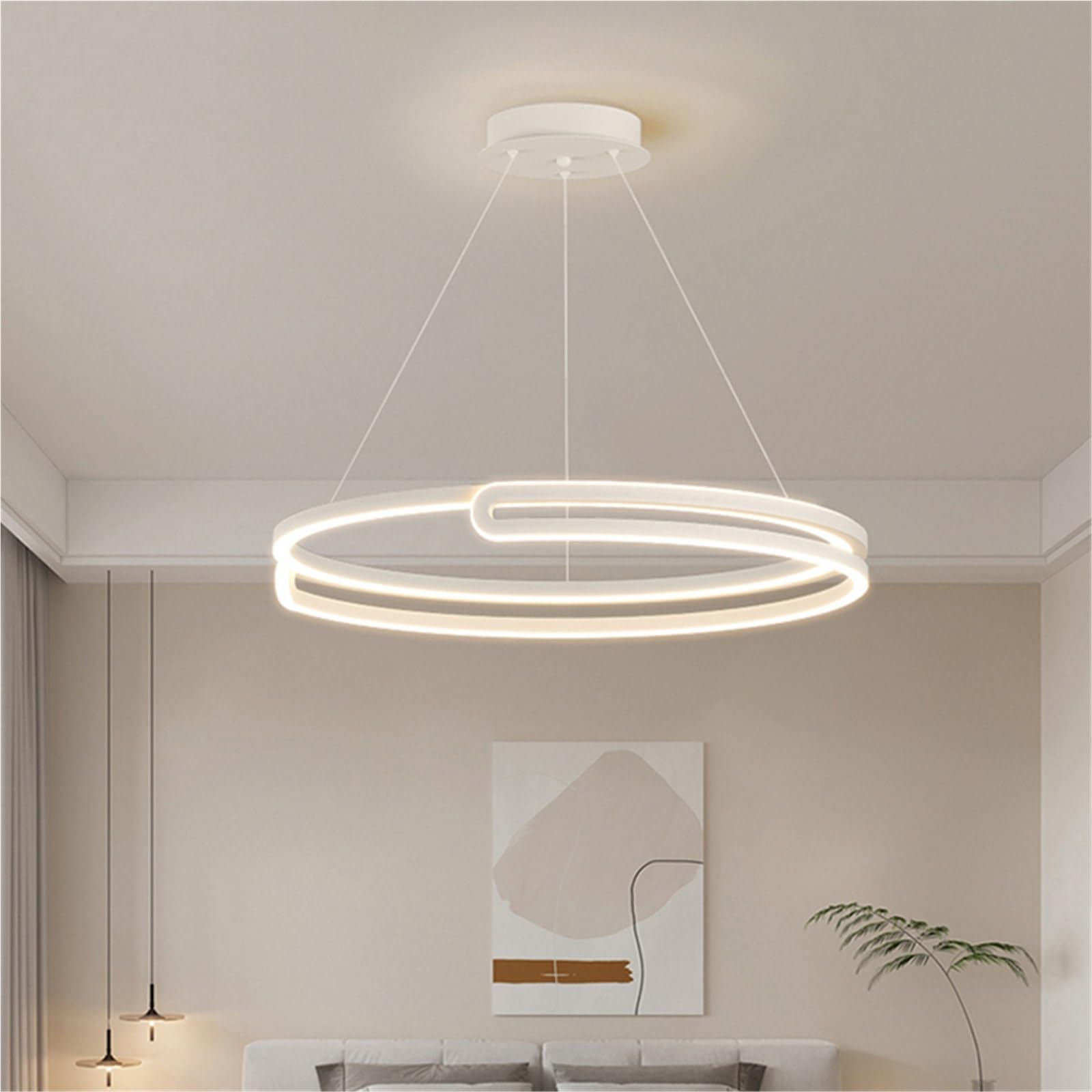 LXMQEF Lampadario Moderno a LED Rotondo Lampada da soffitto dimmerabile per Sala da Pranzo, Soggiorno, Camera da Letto, apparecchi di Illuminazione per la casa, Isola