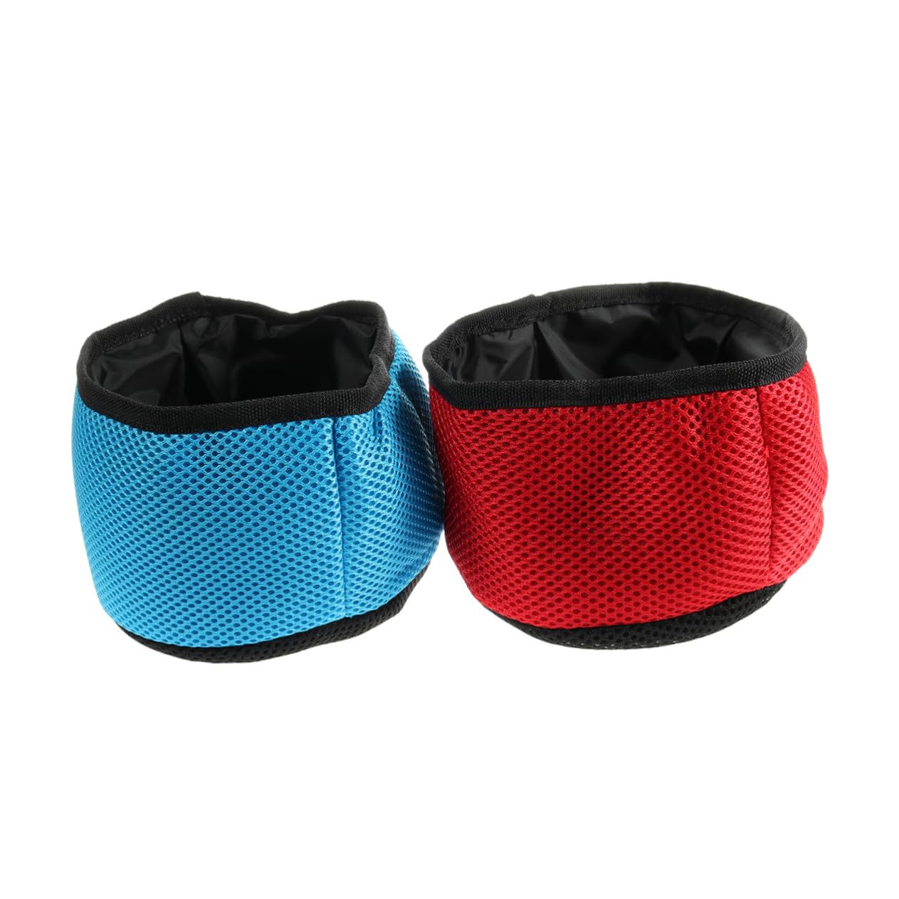 HEMOTON Pet Bowl Portable Travel Dog and Cat Feeding Bowl Mesh Design for Outdoor Water and Food Needs Blue and Red