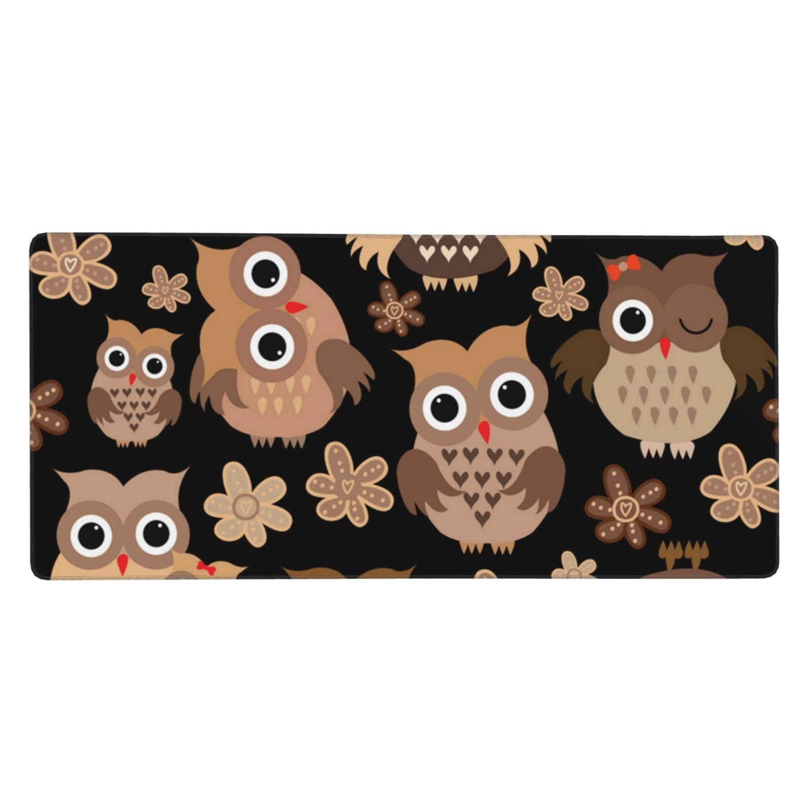 Tapis de souris grand format ordinateur hiboux 40x90 base caoutchouc - 8