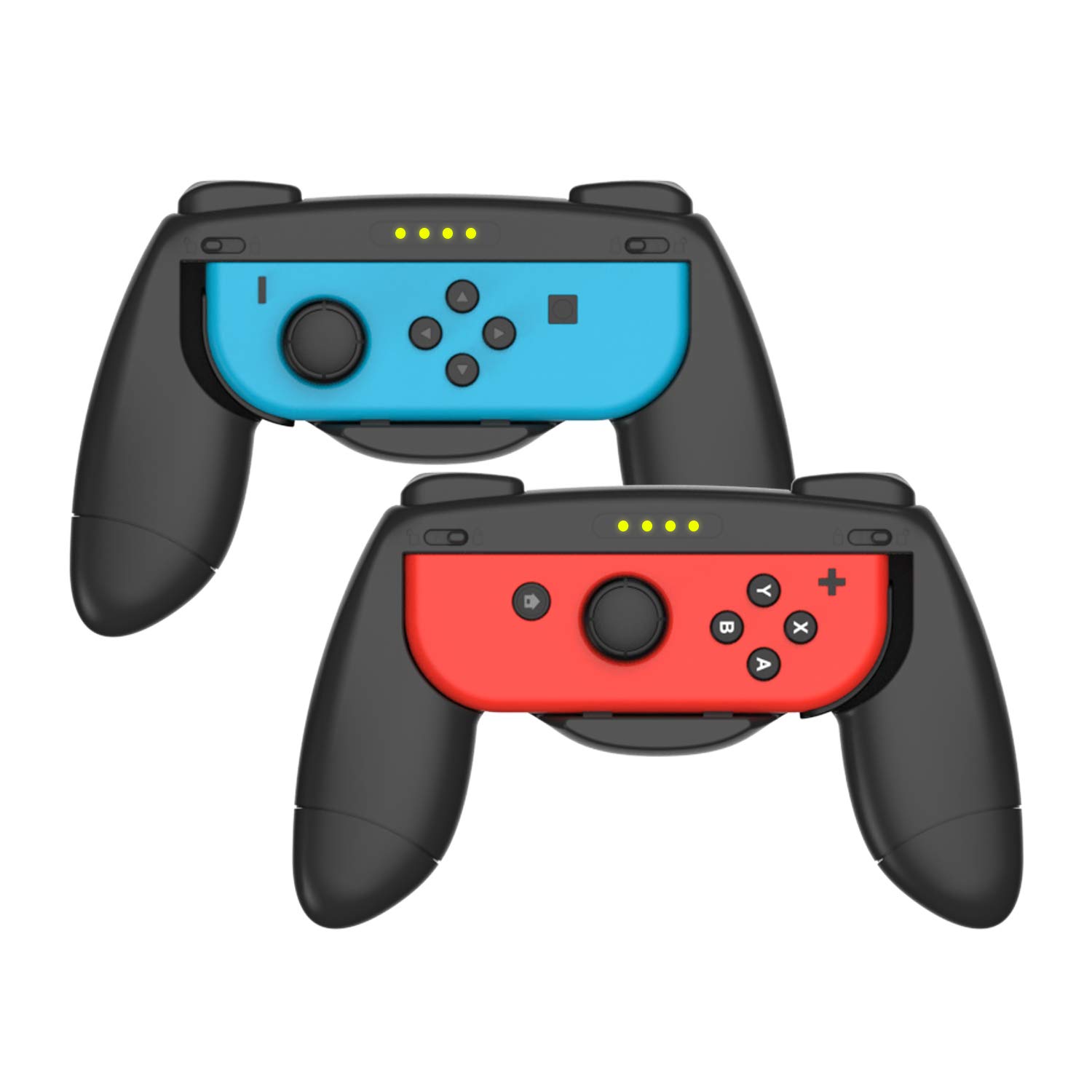 Azakio Grips kit for Nintendo Switch Joy Con Controller, Ergonomic Nintendo Switch Hand Grip,Accessories for Nintendo Switch, 2Pack (Black/Black)
