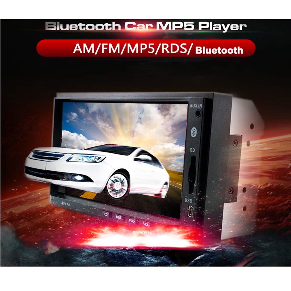 NC 7 Pulgadas Europeo Americano 2 DIN de Marcha atrás HD MP5 RDS FM/Am MP4MP3 máquina de inserción de Radio de Coche Manos Libres/música Bluetooth (Without Camera)