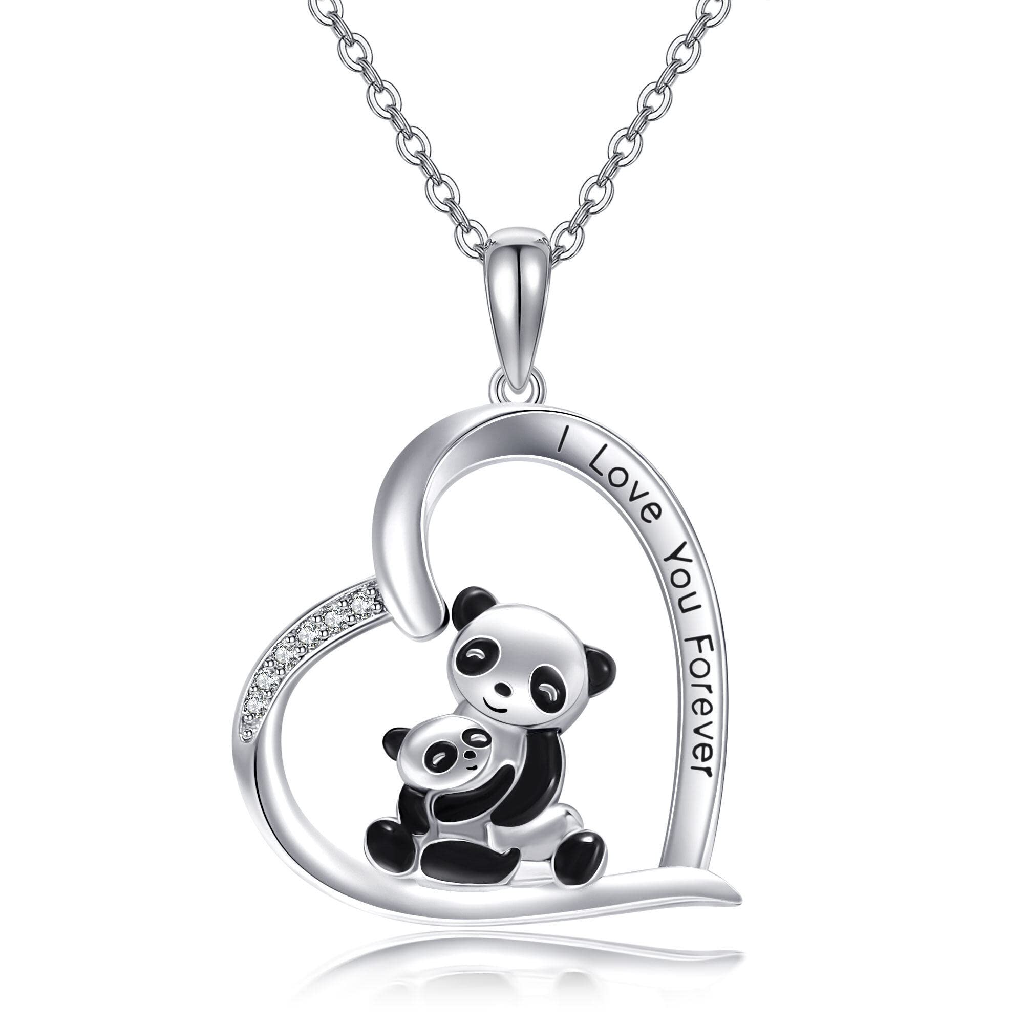 URONEHighland Cow/Koala/Panda/Elephant Necklace 925 Sterling Silver Animal Pendant Jewelry Gift For Women Girls
