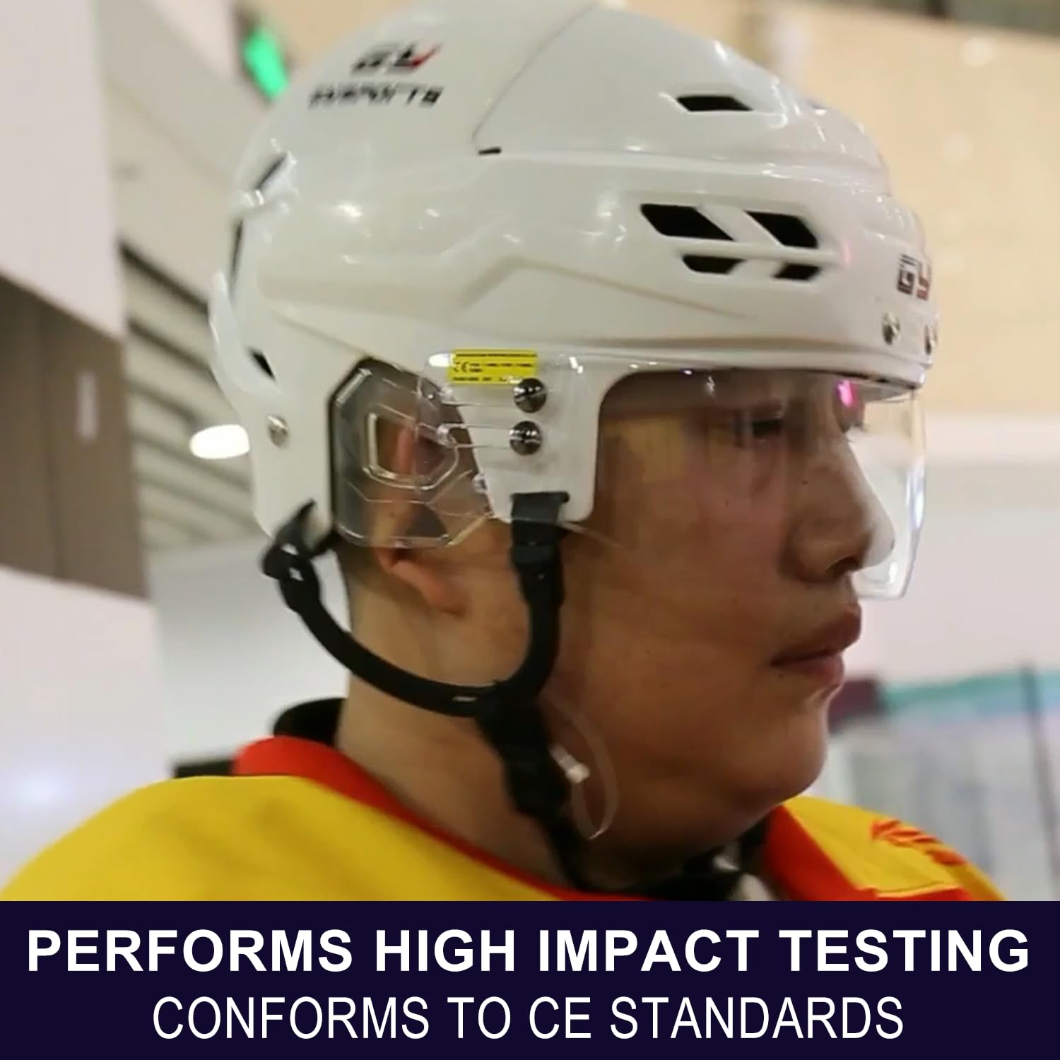 Hockey Mask Adult V600 Clear Hockey Visor Helmet Anti-Fog Anti