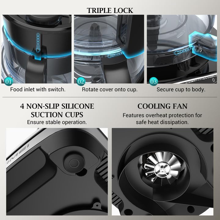 Miniatura 6 de Procesador de alimentos - Procesadores de alimentos mejor calificados 2023, cuchillas versátiles para rebanar, triturar, picar, licuadora y