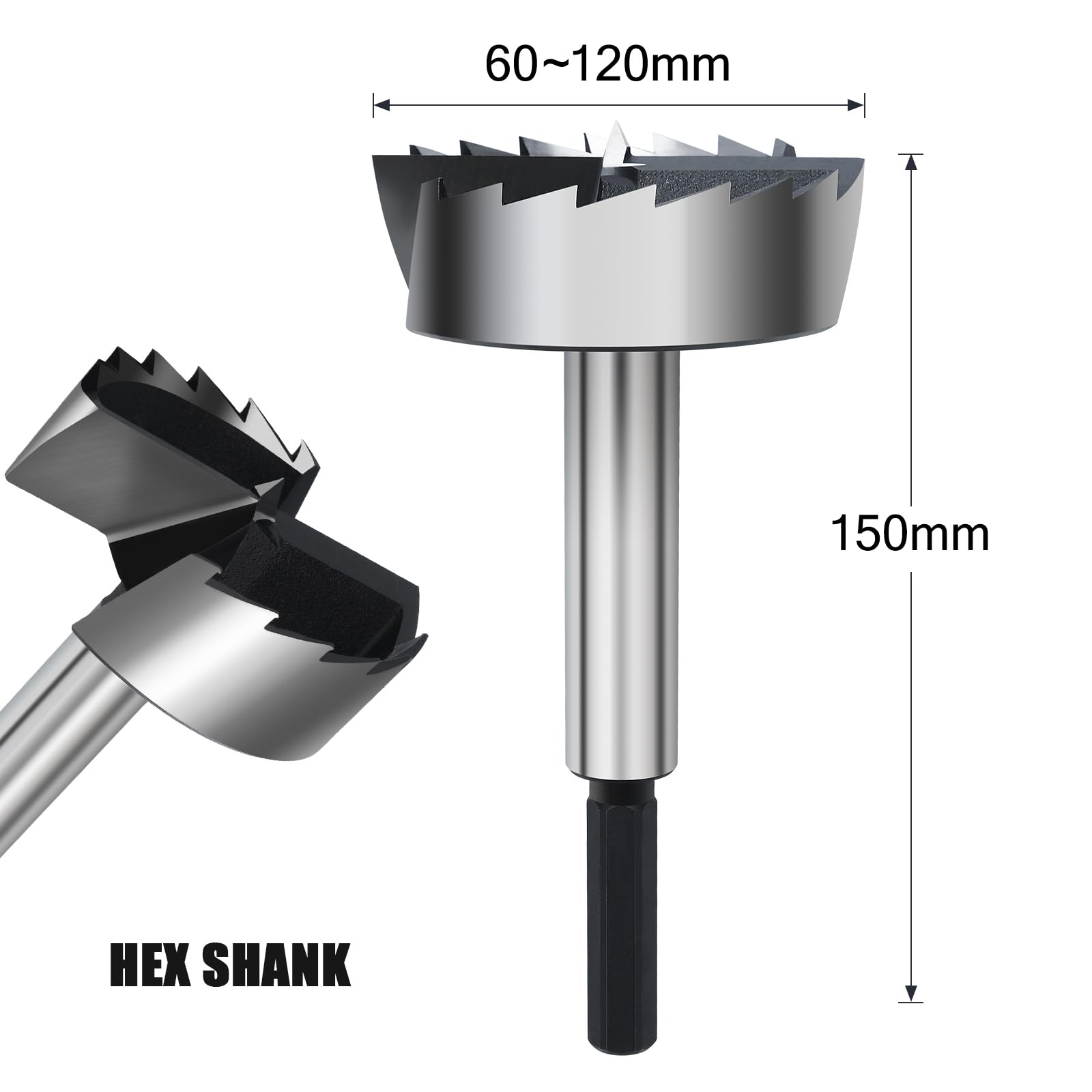HSAWBIT 80mm Forstner Drill Bit for Woodworking Forstner Bit Wood Drill Bits for Holes Hinge Cutter (diameter 80mm - Image 2