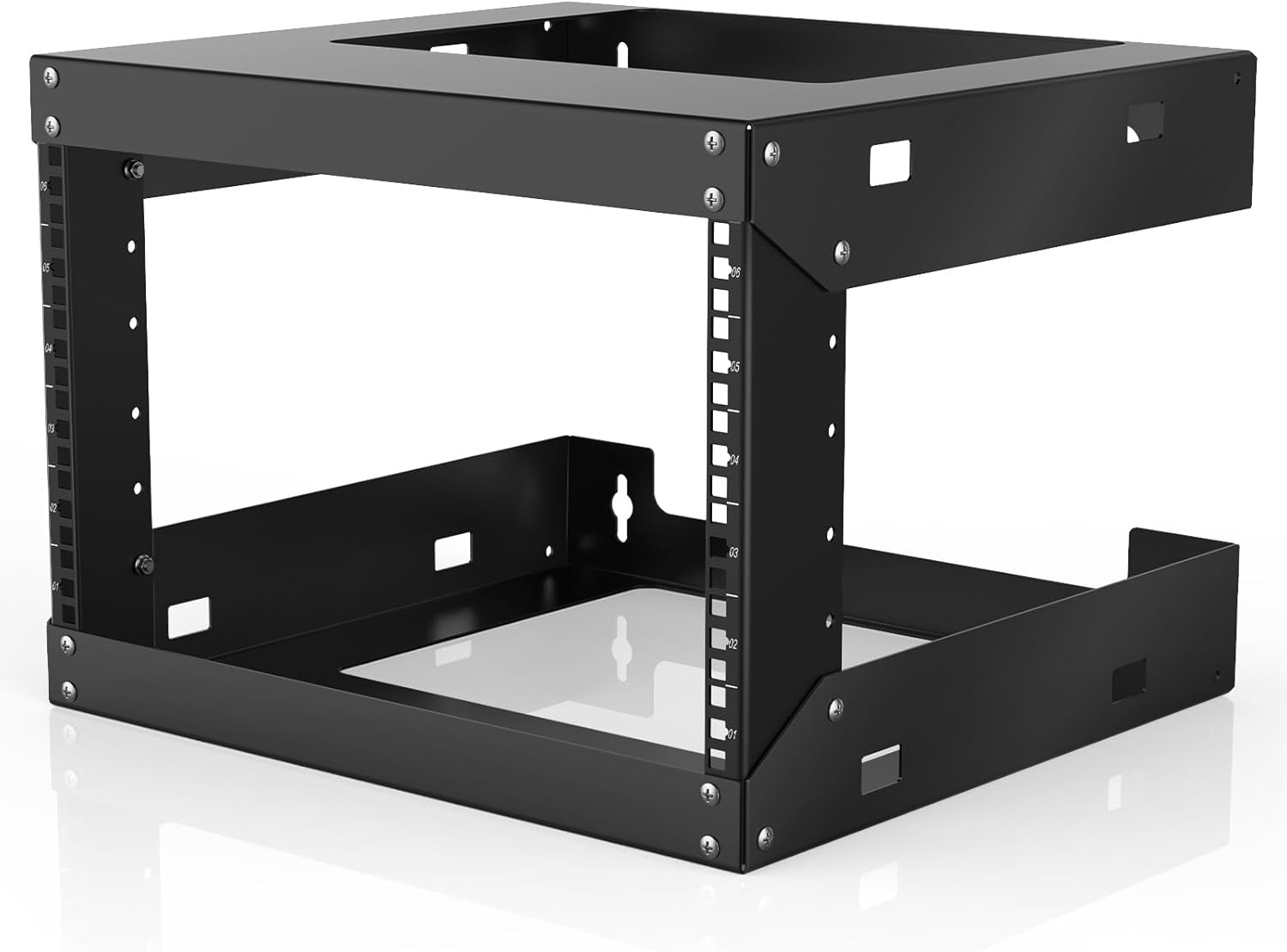 6U Wall Mount Open Frame 19 Inch Server Equipment Network Cabinet 18 inches Depth, Suitable for IT Equipment, A/V Devices