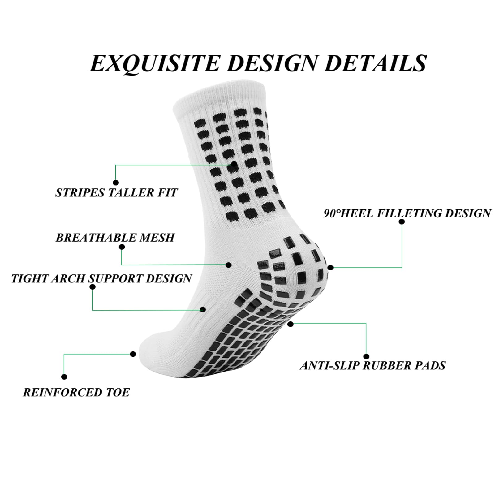 fjberrtsat Men's Socks Soccer Non Skid Ball Football Socks Anti-Slip Athletic Non Slip Pads for Basketball Sports Sock - 3