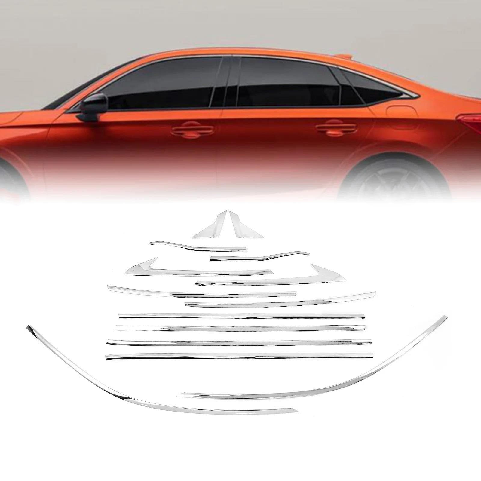 Uszczelka drzwi i szyb do Honda Civic Sedan 4 drzwi (2022-2025), kolor srebrny.