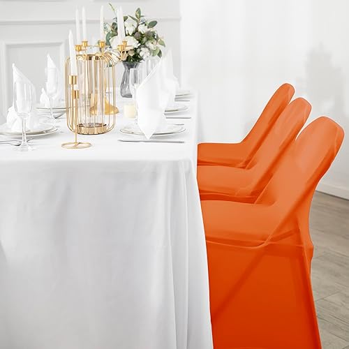 Vista 46 de Fundas de elastano para silla, 12 unidades, protector lavable, fundas de silla plegables para sala de estar, fiesta, banquete, boda, hotel Esmeralda