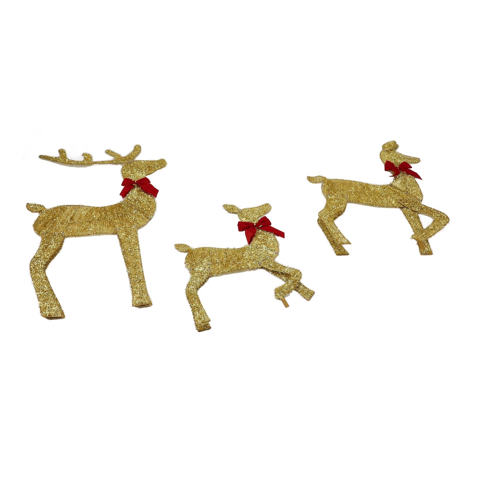 Rengue 3-teiliges Beleuchtetes Weihnachts-Rentier-Familienset, Eiserne Weihnachtsdekoration für den Außenbereich mit 210 Warmweißen LED-Lichtern, 4,4 Fuß Großes Yard-Display für die