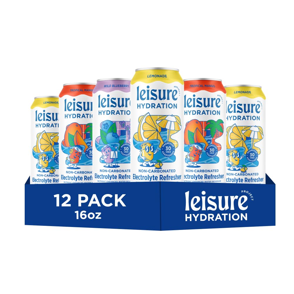 - Hydration Non-Carbonated Electrolyte Refresher, Variety Pack - Low Sugar Nutrient Enhanced Water Beverage - Get The Best Hydration Packed w/ Magnesium & Ashwagandha For Mood & Stress Support, Non-GMO, 16 oz (12-Cans)