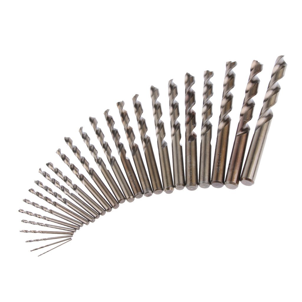 Juego de brocas en espiral (25 unidades, 1-13 mm, para madera, metal, hierro, acero, aluminio, latón, etc.)