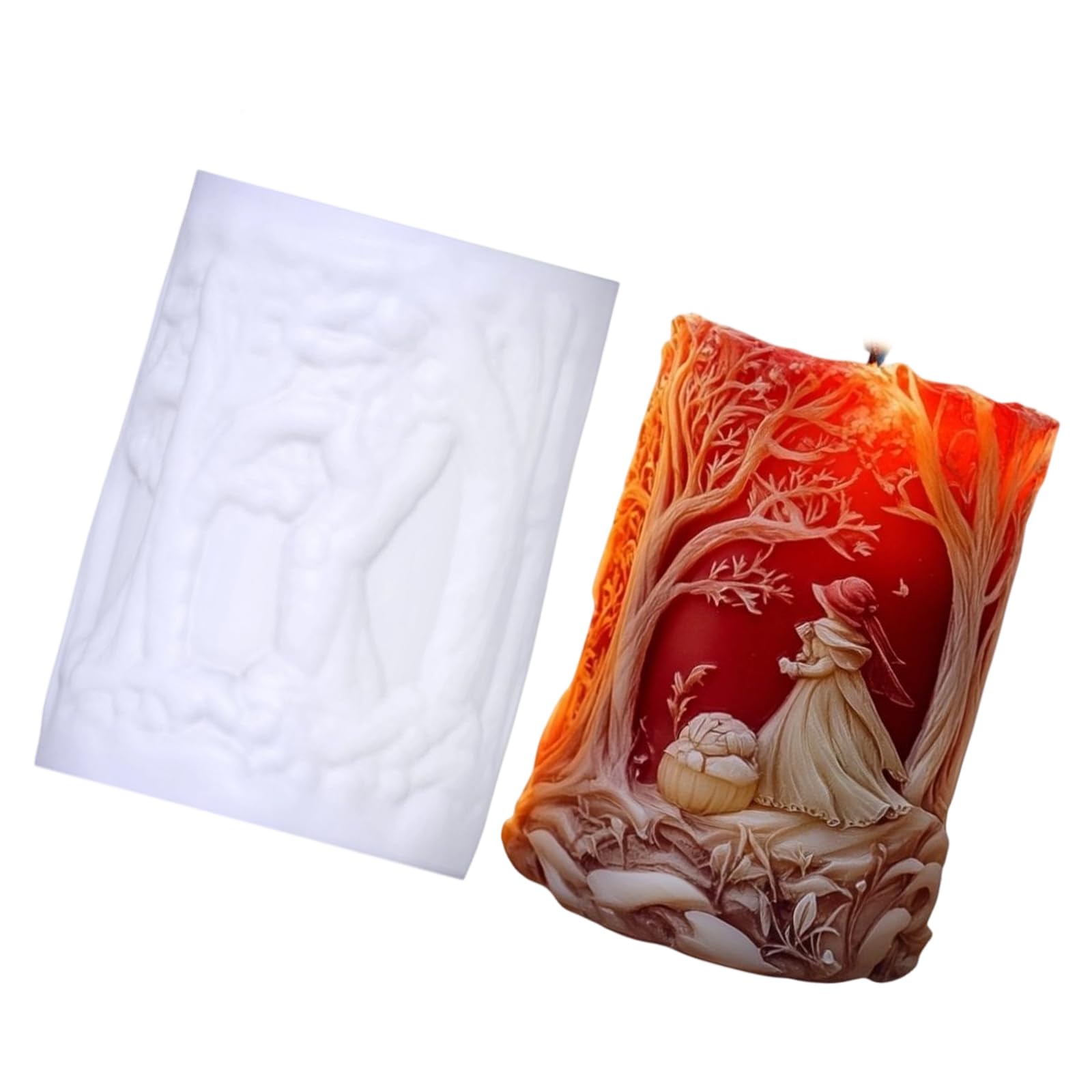 Mekalero Maiden Embossing Cylinder Silicone Molds Hedatproof Easy Demold for Soap Home Decoration Home Scent