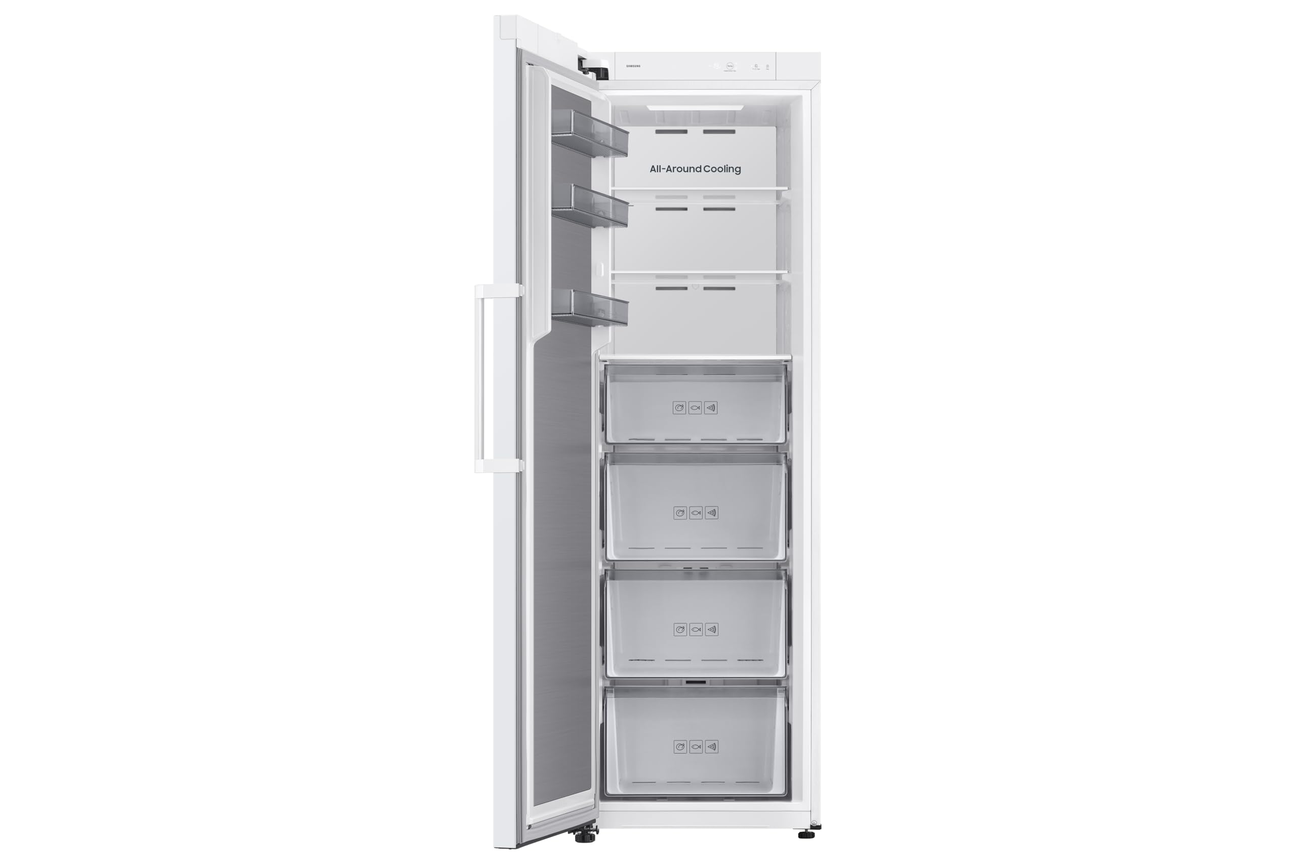 Samsung Congelador Vertical Bespoke AI 186cm All-Around Cooling 323L Clase E Blanco RZ70H32KEVEF