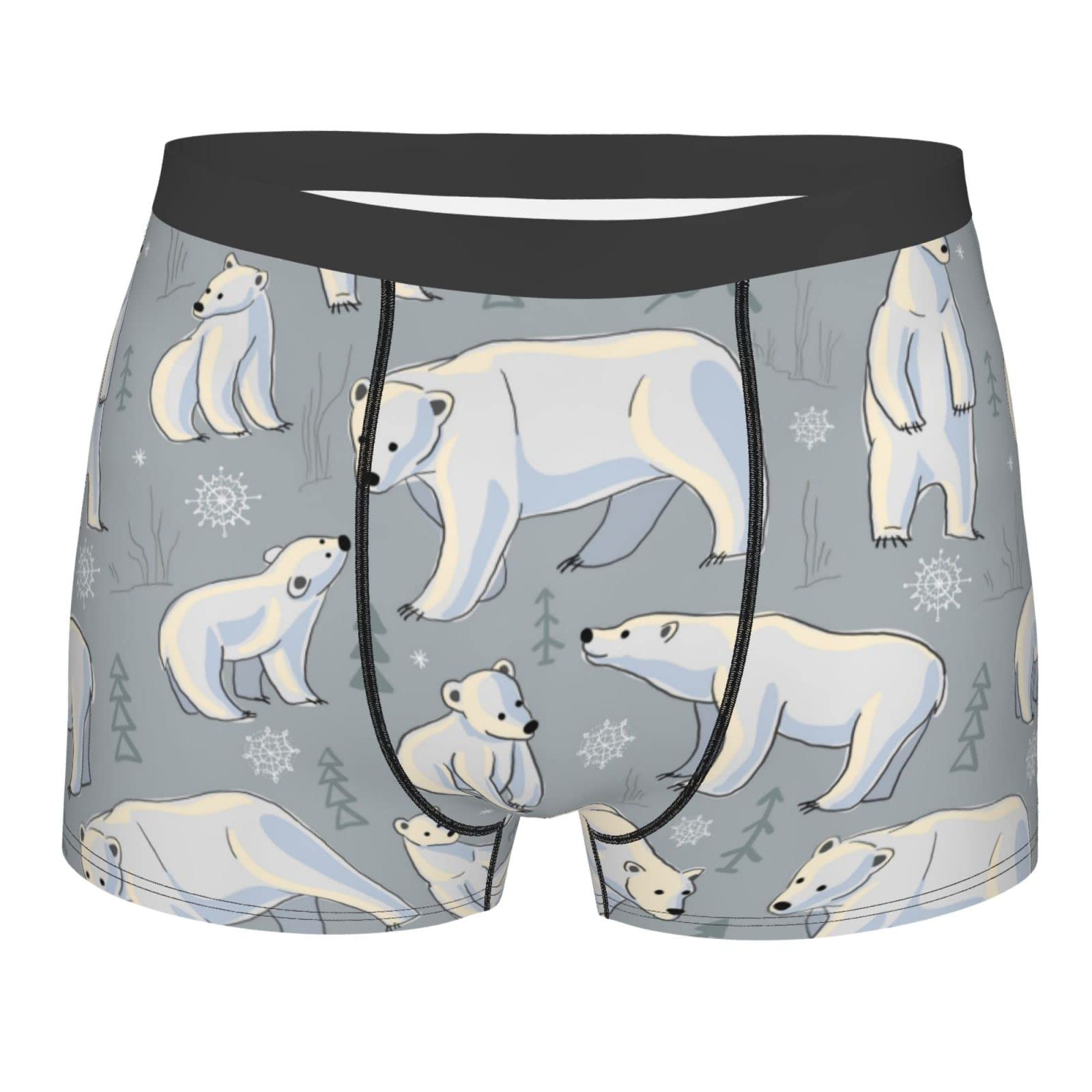 Zsosixdeal Men's Multicolor Polar Bears Underwear Boxer Briefs Boxer Briefs Underwear
