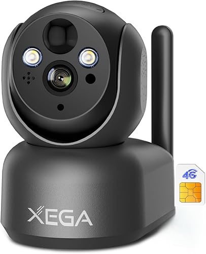 Xega Cámara de seguridad celular 4G portátil para interiores, 2K sin WiFi para el hogar, mascotas, perros, bebés, inalámbrica, con aplicación de