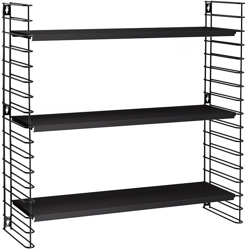 4201385 3 Shelves Black Book Display - Book Display (700 mm, 210 mm, 680 mm, 4.39 kg)