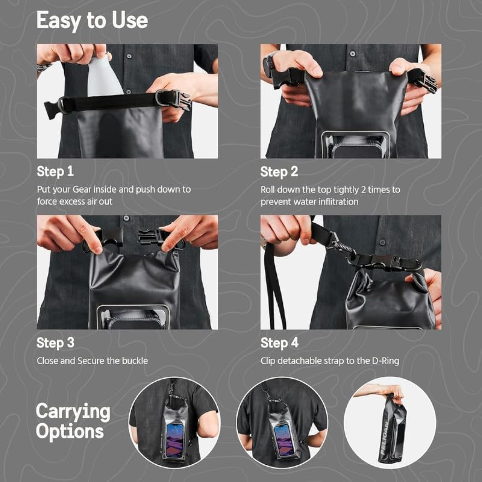 Compact Waterproof Phone Pouch with Adjustable Strap