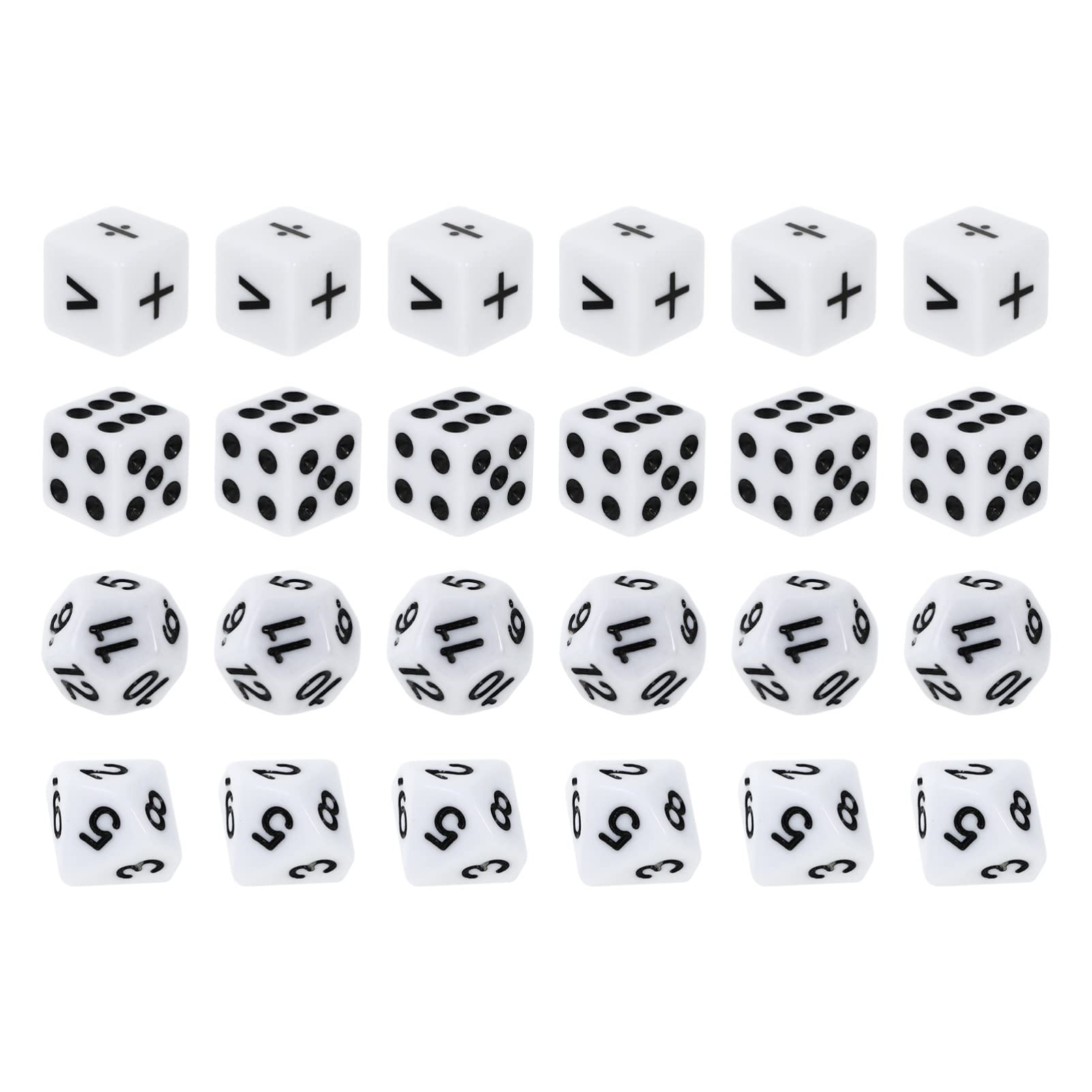 24Pcs Acrylic Teaching Dice Set - Includes Math, Number & Dot Dice for Kids, Compact 16Mm Size for Math Games & Classroom Learning