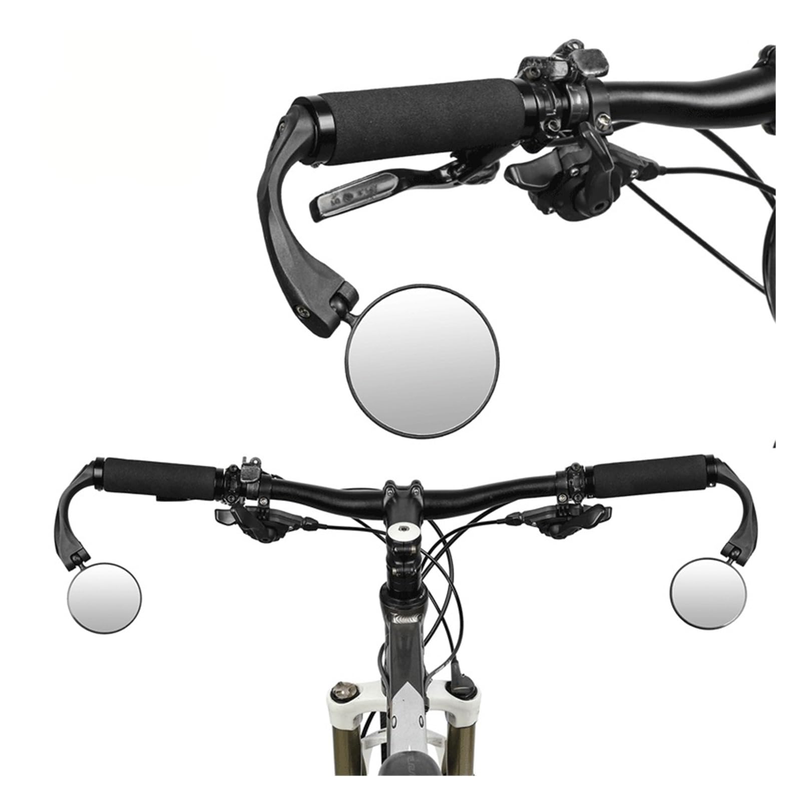 Specchietto Retrovisore per Bicicletta Specchietto retrovisore for bicicletta HD regolabile, ampio angolo, convesso, for manubrio, sicurezza in(2PCS)