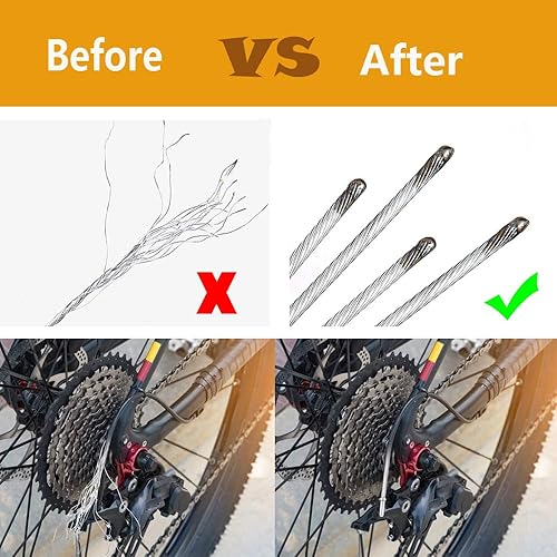 Miniatura 5 de Kit de 4 cables de cambio de bicicleta, cable de desviador de acero inoxidable de 6.9 ft y cable de cambio para bicicleta de carretera de montaña,