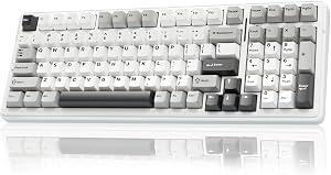 Teclado mecánico inalámbrico AULA F99, tri-modo BT5.0/2.4GHz/USB-C intercambiable en caliente, switches lineales pre-lubricados, retroiluminación RGB para PC/Tablet/PS/Xbox