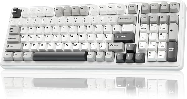 Teclado mecánico inalámbrico AULA F99, tri-modo BT5.0/2.4GHz/USB-C intercambiable en caliente, switches lineales pre-lubricados, retroiluminación RGB para PC/Tablet/PS/Xbox