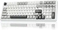 AULA F99 Teclado mecânico sem fio, Bluetooth trimodo 5.0/2.4 GHz/USB-C teclado mecânico intercambiável a quente, interruptores lineares pré-lubrificados, estrutura de junta, teclado personalizado