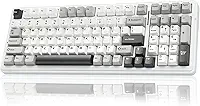 AULA F99 Teclado mecânico sem fio, Bluetooth trimodo 5.0/2.4 GHz/USB-C teclado mecânico intercambiável a quente, interruptores lineares pré-lubrificados, estrutura de junta, teclado personalizado