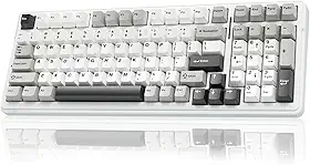 AULA F99 Teclado mecânico sem fio, Bluetooth trimodo 5.0/2.4 GHz/USB-C teclado mecânico intercambiável a quente, interruptores lineares pré-lubrificados, estrutura de junta, teclado personalizado