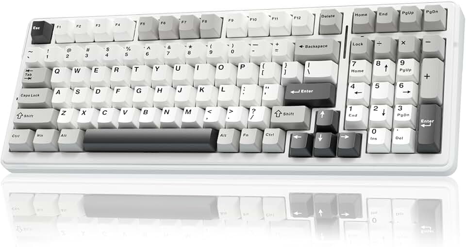 AULA F99 Teclado mecânico sem fio, Bluetooth trimodo 5.0/2.4 GHz/USB-C teclado mecânico intercambiável a quente, interruptores lineares pré-lubrificados, estrutura de junta, teclado personalizado