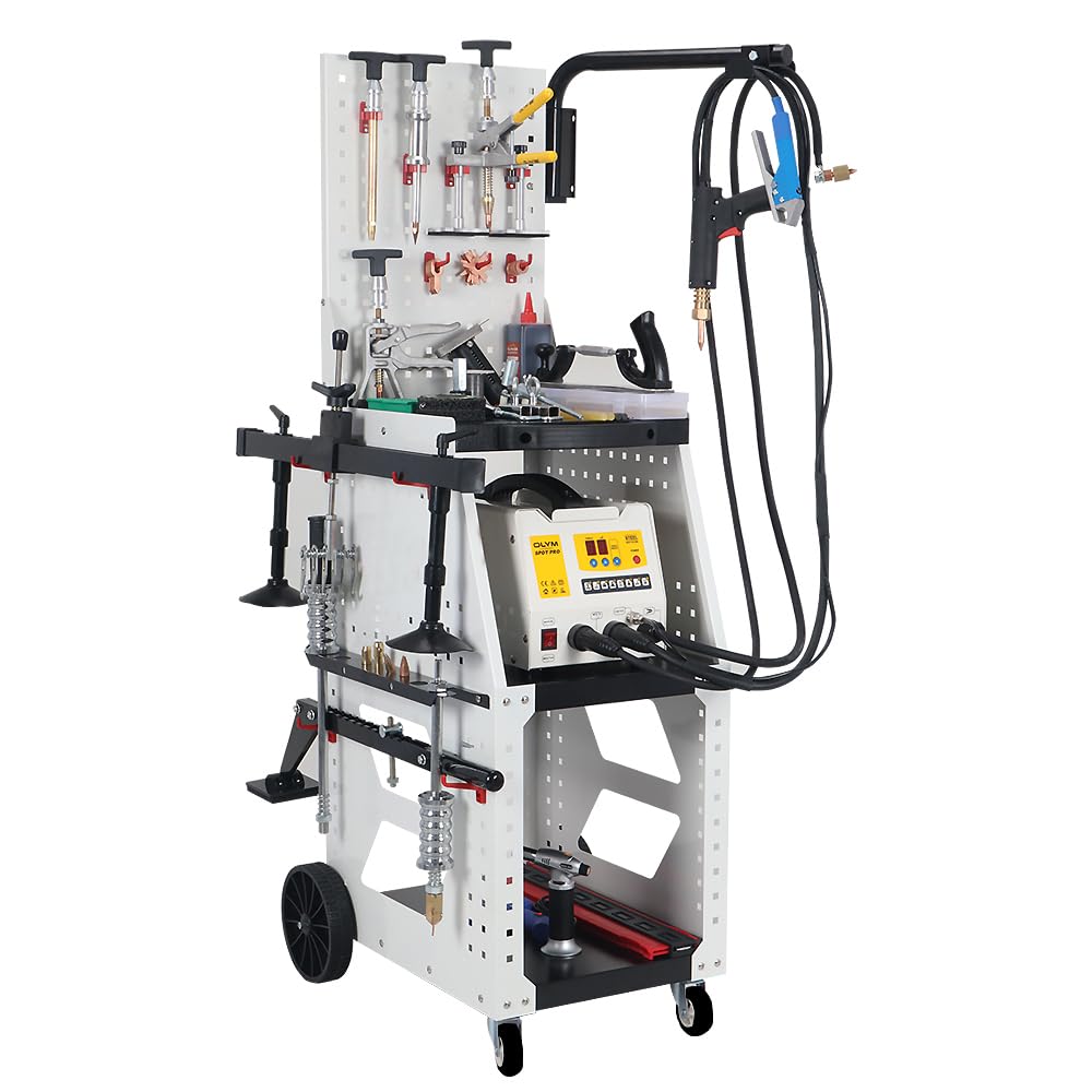 HayWHNKN Spot Welder Machine Steel Dent Puller Macine Dent Rpair Kit with Workbench 7 Welding Modes 220v 3kw Steel Body Dent Pulling Machine for Car Truck Motorcyle