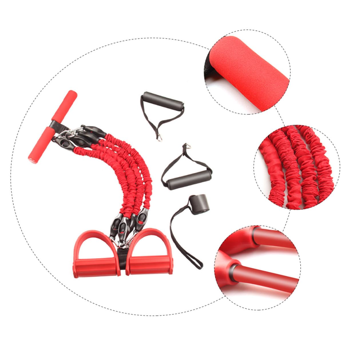 Set Di Funi Di Tensione Corda Fitness Sit up Banda Di Resistenza Corda Da Allenamento Estrattore Di Pedali Yoga Corda Per Lo Yoga Rifinitore Di Pancia Coulisse Elasticità Emulsione
