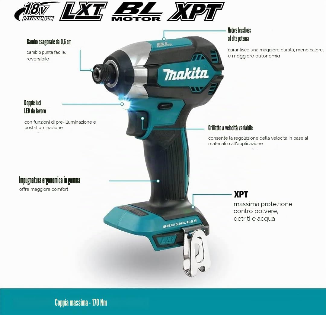 Makita DTD153Z 18 V Li-ion Brushless Impact Driver - Blue by Makita