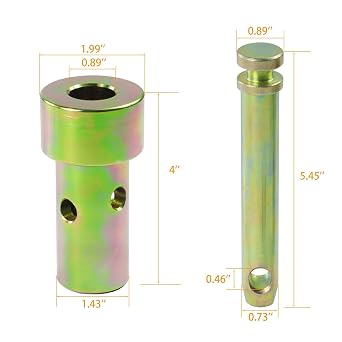 3 Pack TK95029 Cat 1 Quick Hitch Adapter Bushings with Top Link Pin and Lynch Pin 3 Point Quick Hitch Category 1 Bushings for Tractor, Compatible with Most Category 1 Quick Hitches