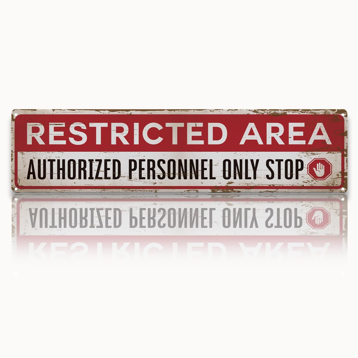 peiyeety Vintage Metal Tin Sign Restricted Area Authorized Personnel Only Retro Rustic Wall Art Decor For Property Home Man Cave Garage Kitchen Office Farmhouse Patio 4x16 Inch