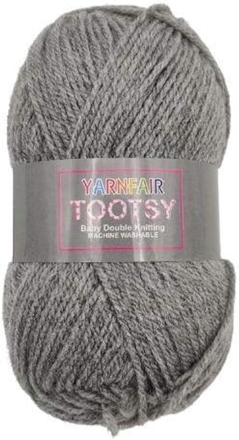 FabFinds Luxury 100% Acrylic Baby Double Knitting Wool Yarn Soft Chunky for Scarf Crochet Silver 50g (Pack of 2)