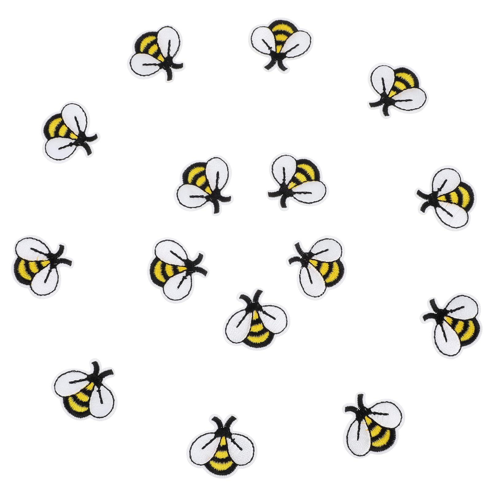 TIESOME Aufnäher in Bienenform, bestickt, zum Aufbügeln, niedliche Bienenform, dekorative Flicken zum Aufnähen, kleine Bügelbilder, bestickte Flicken, Dekoration für Taschen, Jacken, Jeans, 60 Stück