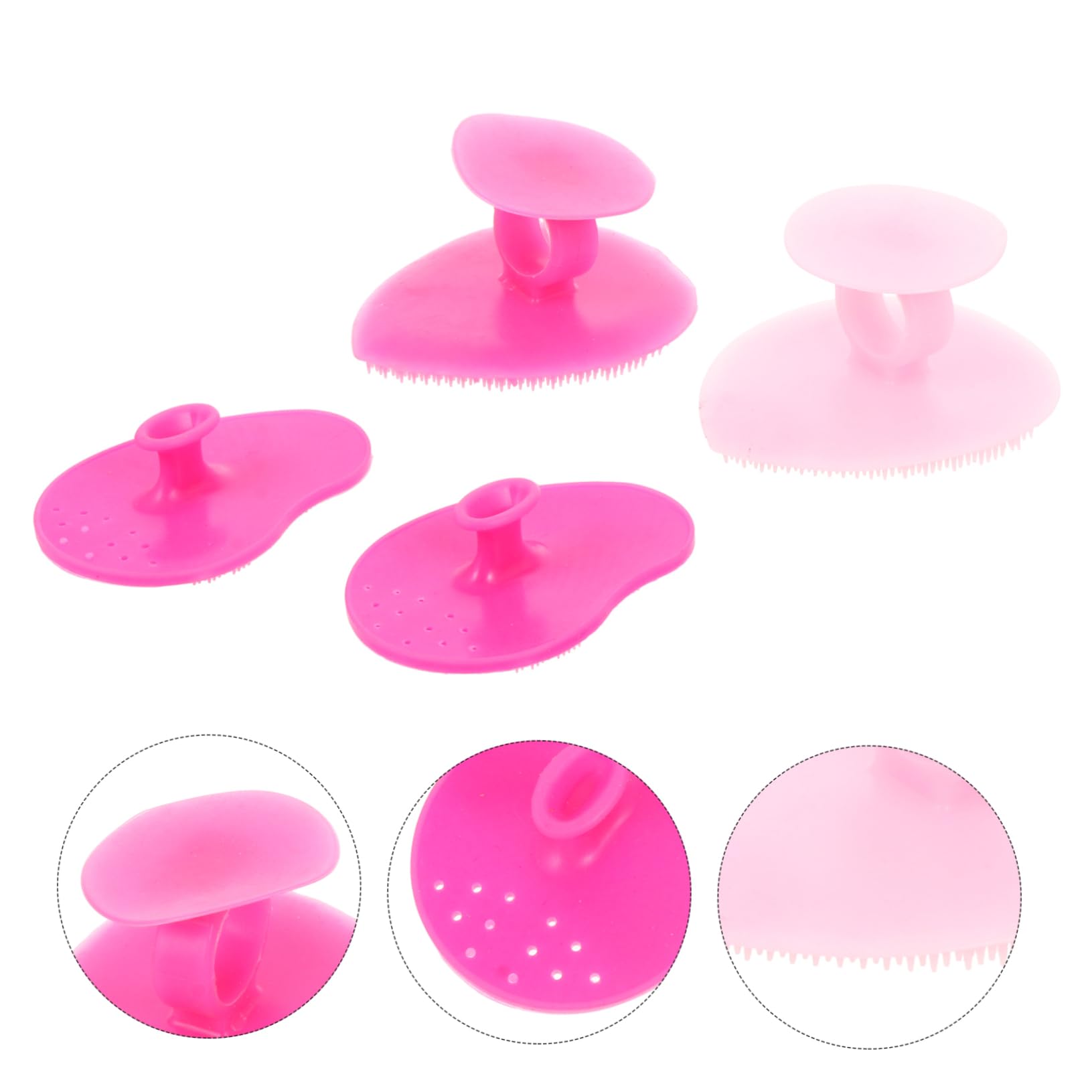 PartyKindom Facial Brush Set 4pcs Silicone Facial Cleansing Brush Multifunctional Brush Skin-Friendly Random