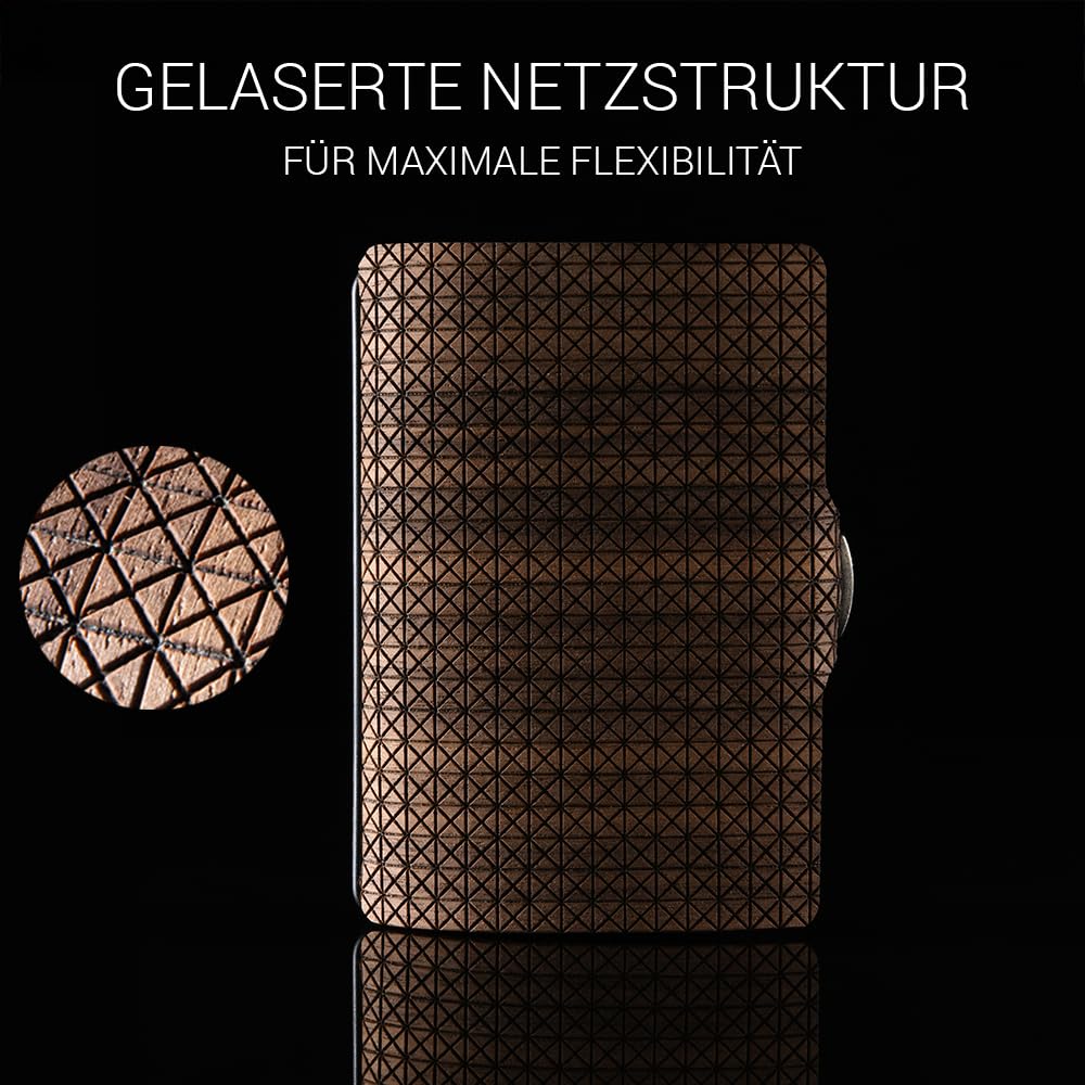 I-CLIP Original Nussbaumholz - Slim Wallet - Mini Geldbeutel - Geldbörse - Kartenetui - Wallet - Damen - Herren - veganes Geschenk - Nut Tree