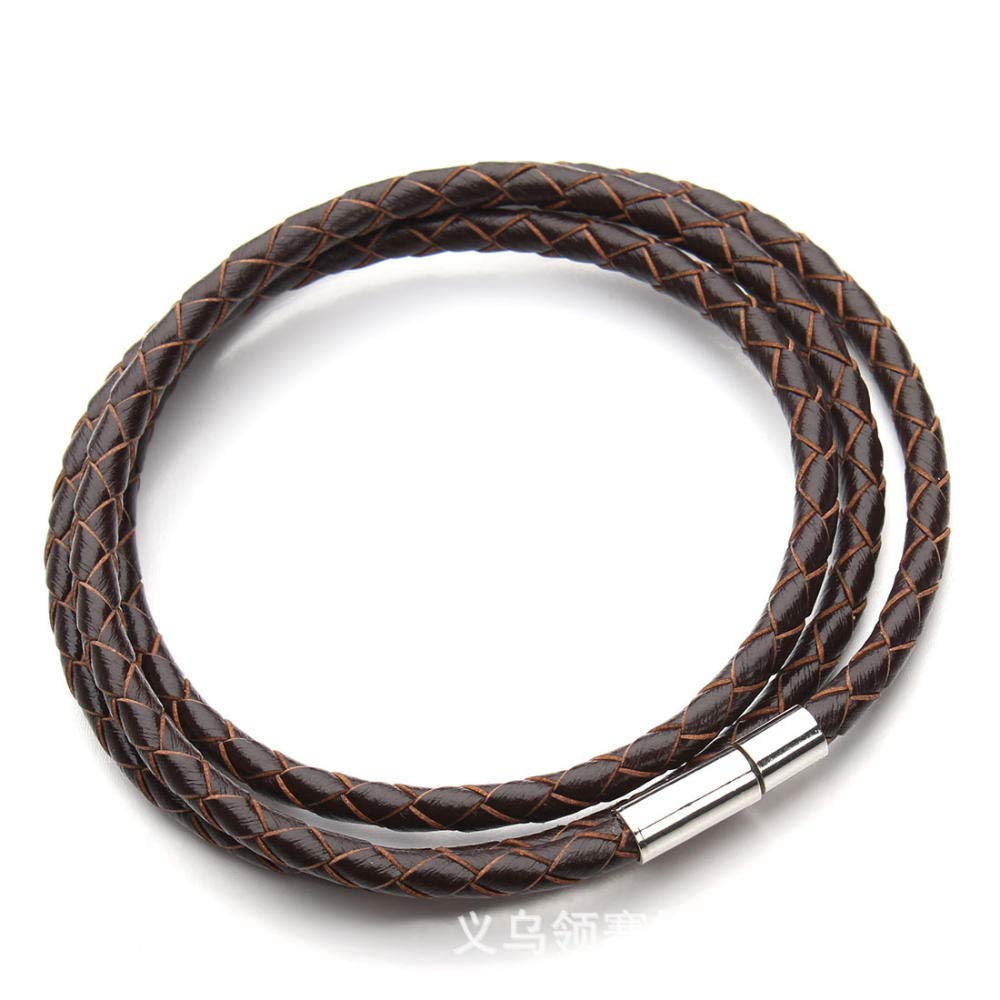 Lederarmband für Frauen, mehrschichtige Vintage Lederarmband handgefertigtes dunkelbraunes 4-mm-Leder-Seilarmband handgewebte Paar Schüler Armband Armband Personalisierte Kleidung Accessoires Jude