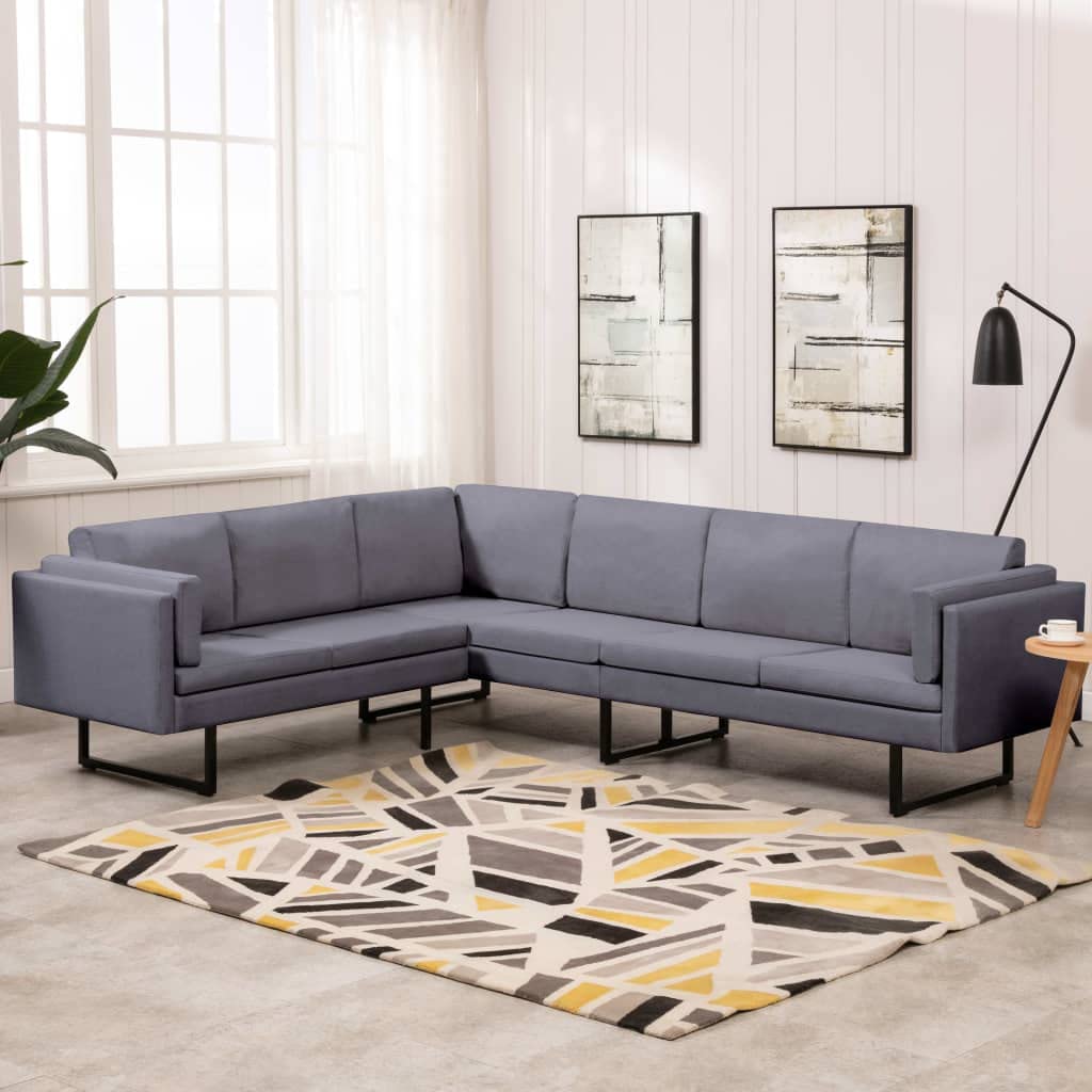 Full view of the assembled vidaXL Light Gray Corner Sofa