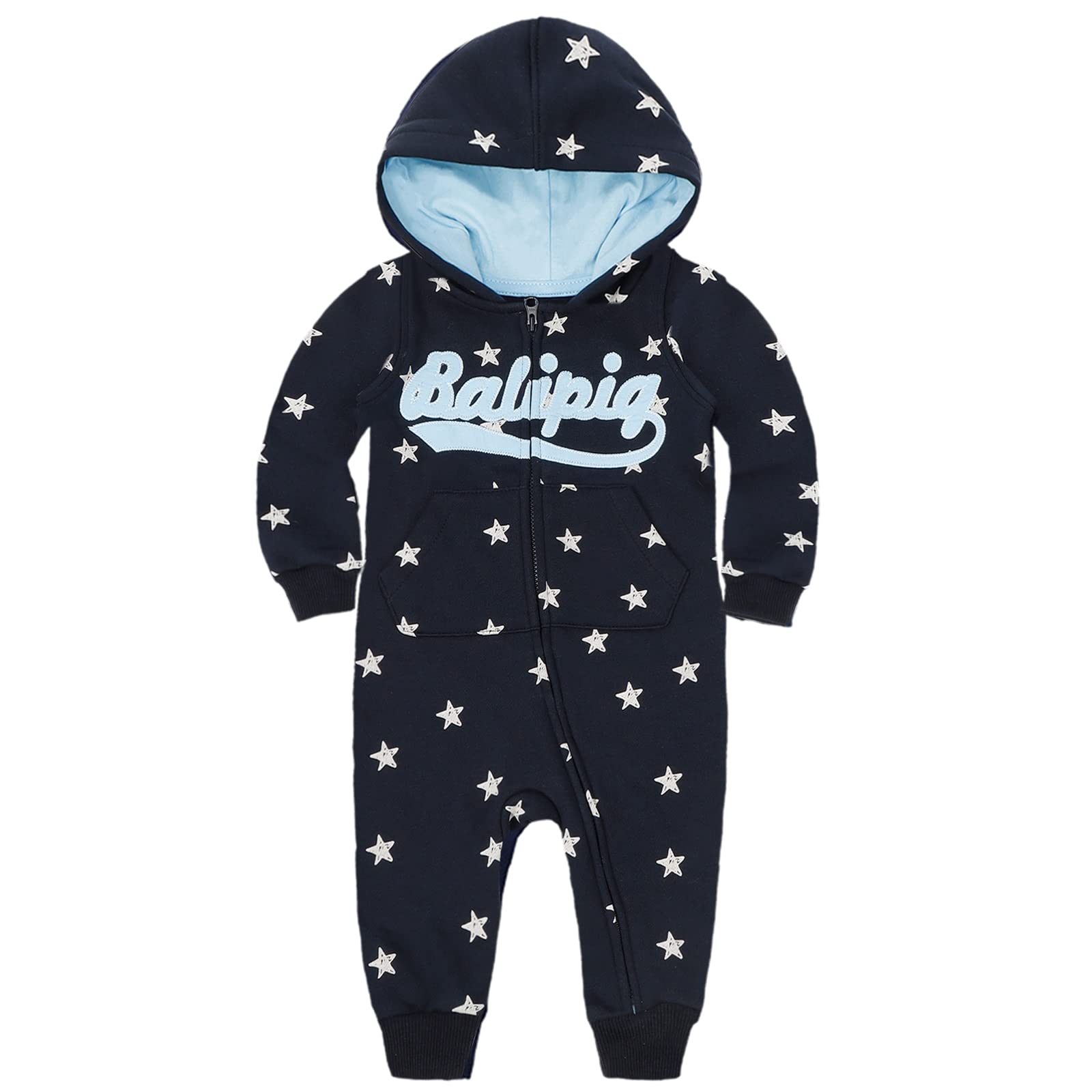 Vine Mädchen Jungen Overalls mit Kapuze Hoodie Jumpsuit Kinder Strampler Spielanzug Langarm-Body Trainingsnazug Reißverschluss