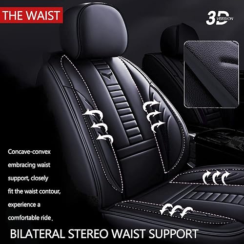 Miniatura 3 de Fundas de asiento delantero para Ford Fusion Hybrid 2010-2020, protección de banco frontal dividido 3D compatible con bolsa de aire lateral, línea