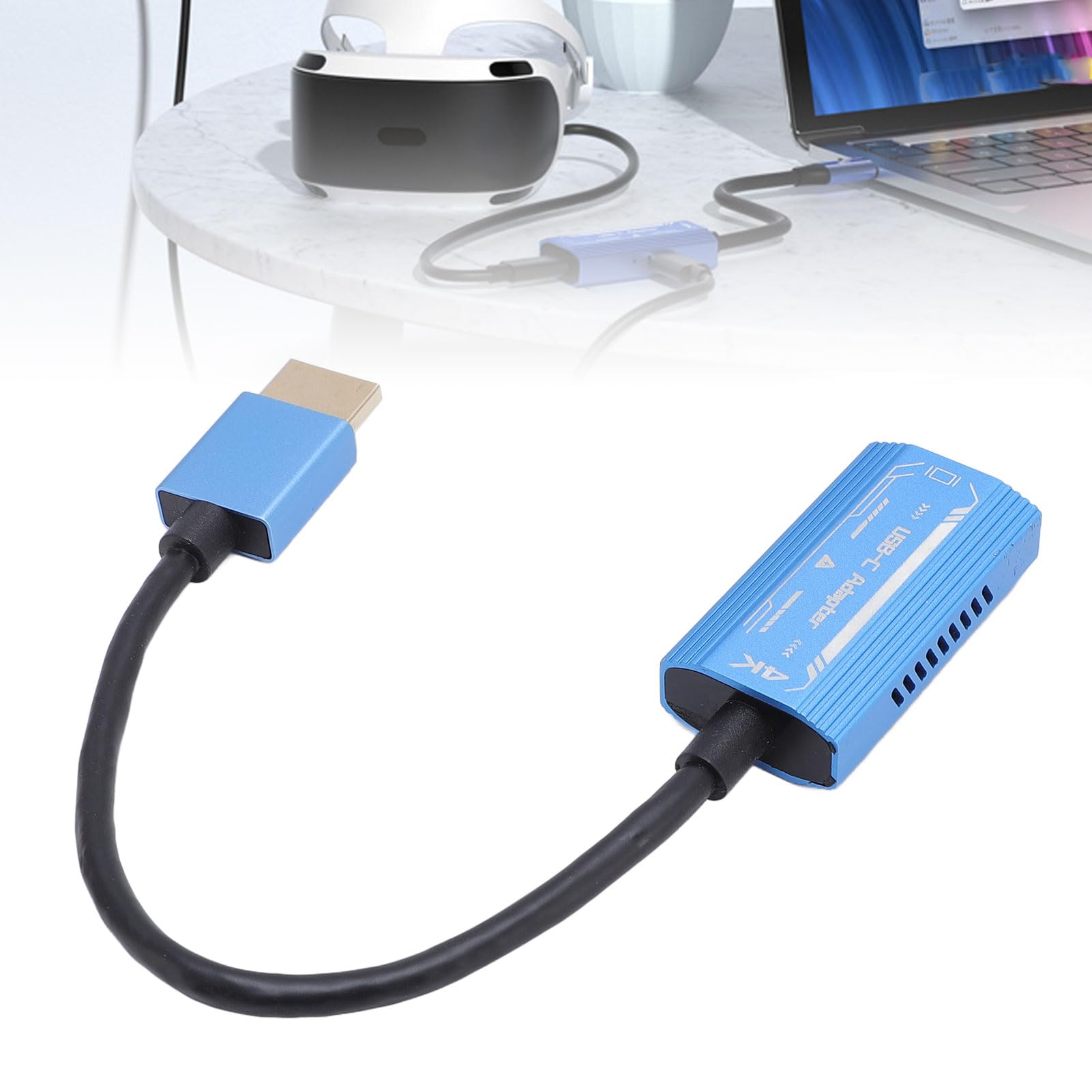 Adaptador HDMI a USB C 4K 60Hz, Conector HDMI Macho a USB C Hembra para Monitor Portátil, Gafas AR, Consola Portátil, Laptop y Smartphone