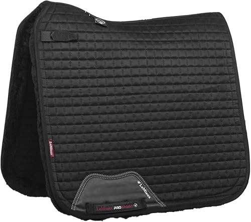 LeMieux Dressage Sensitive - Almohadilla cuadrada para sillín inglesa para caballos, equipo y accesorios de equitación ecuestre (negro - grande)