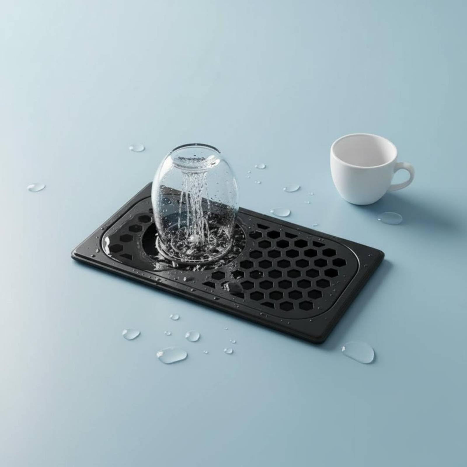 F Fityle Lavavajillas de Acero Inoxidable Enjuagador de Vasos Limpiavasos Lavador Rociador de Tazas con Guía Inclinada para Desagüe y Chorro Potente Adecuado para Cocina Doméstica, Silver, M2