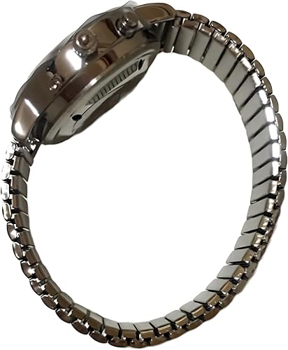 Miniatura 4 de Reloj parlante inglés unisex para personas mayores ciegas con discapacidad visual, correa expansible, pulsera de cuarzo, voz analógica, con