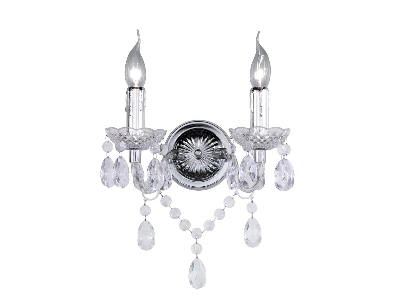 Reality R25072000 Lüster Applique, 40 W, Trasparente, Altezza 34 cm